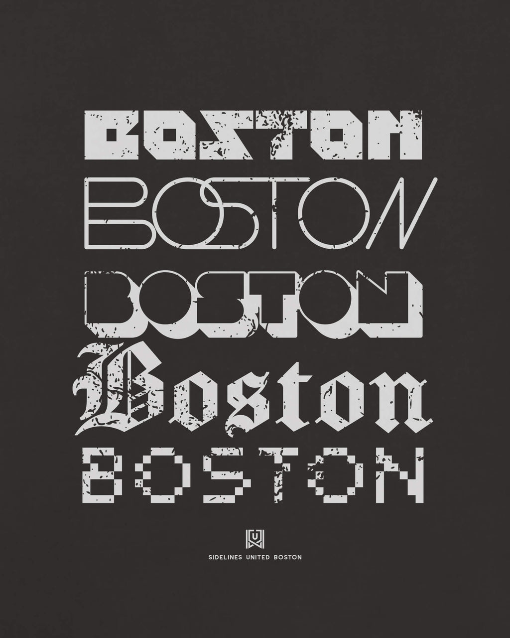 BOS Not Your Type Tee - Washed Black / White - Zoom