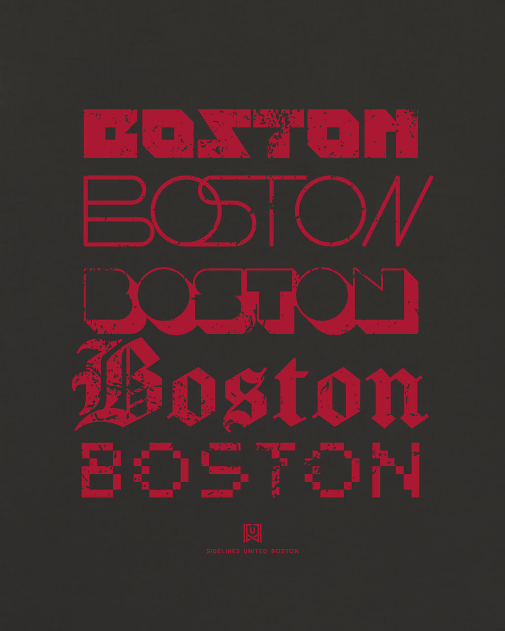 BOS Not Your Type Tee - Washed Black / Red - Zoom