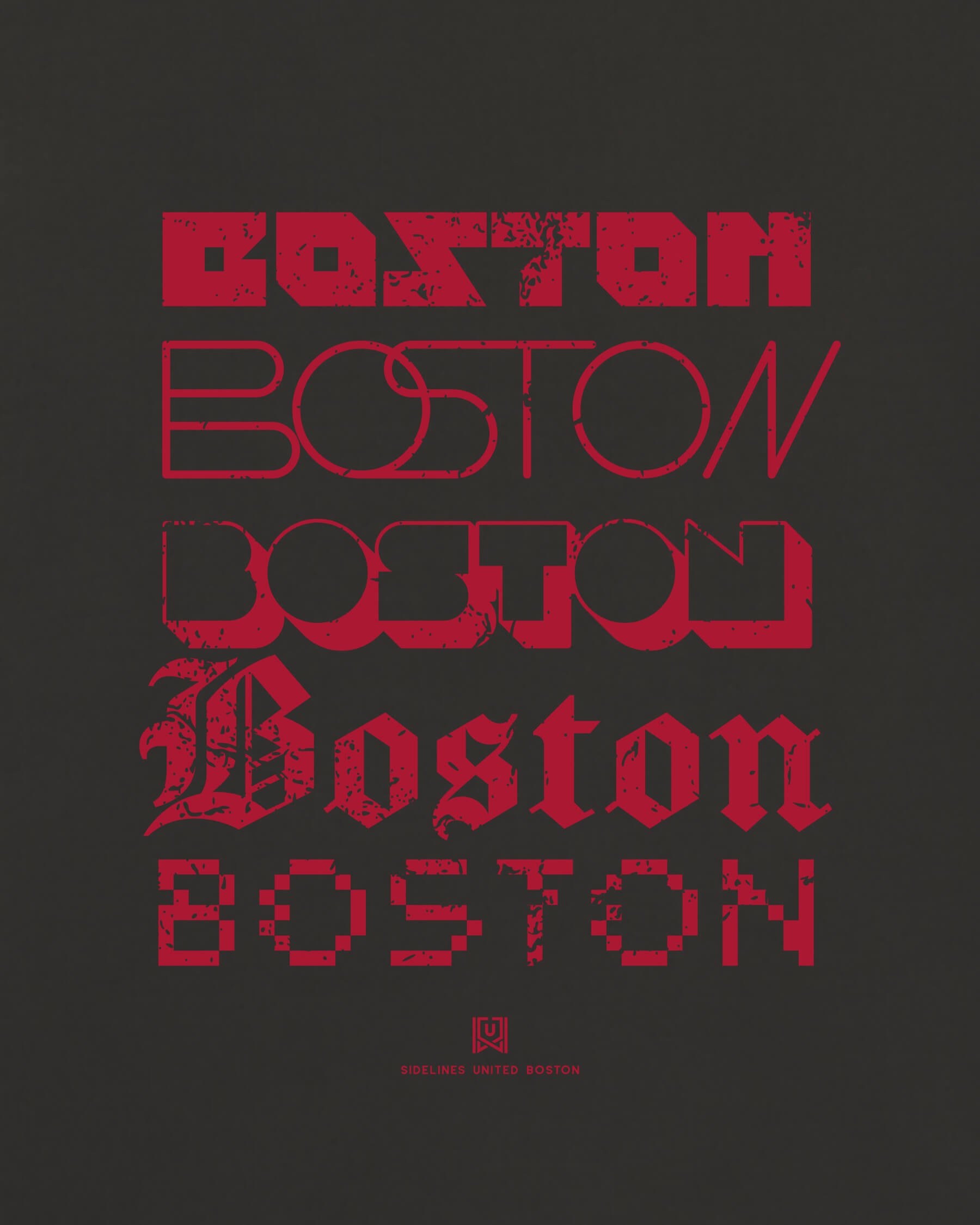 BOS Not Your Type Tee - Washed Black / Red - Zoom