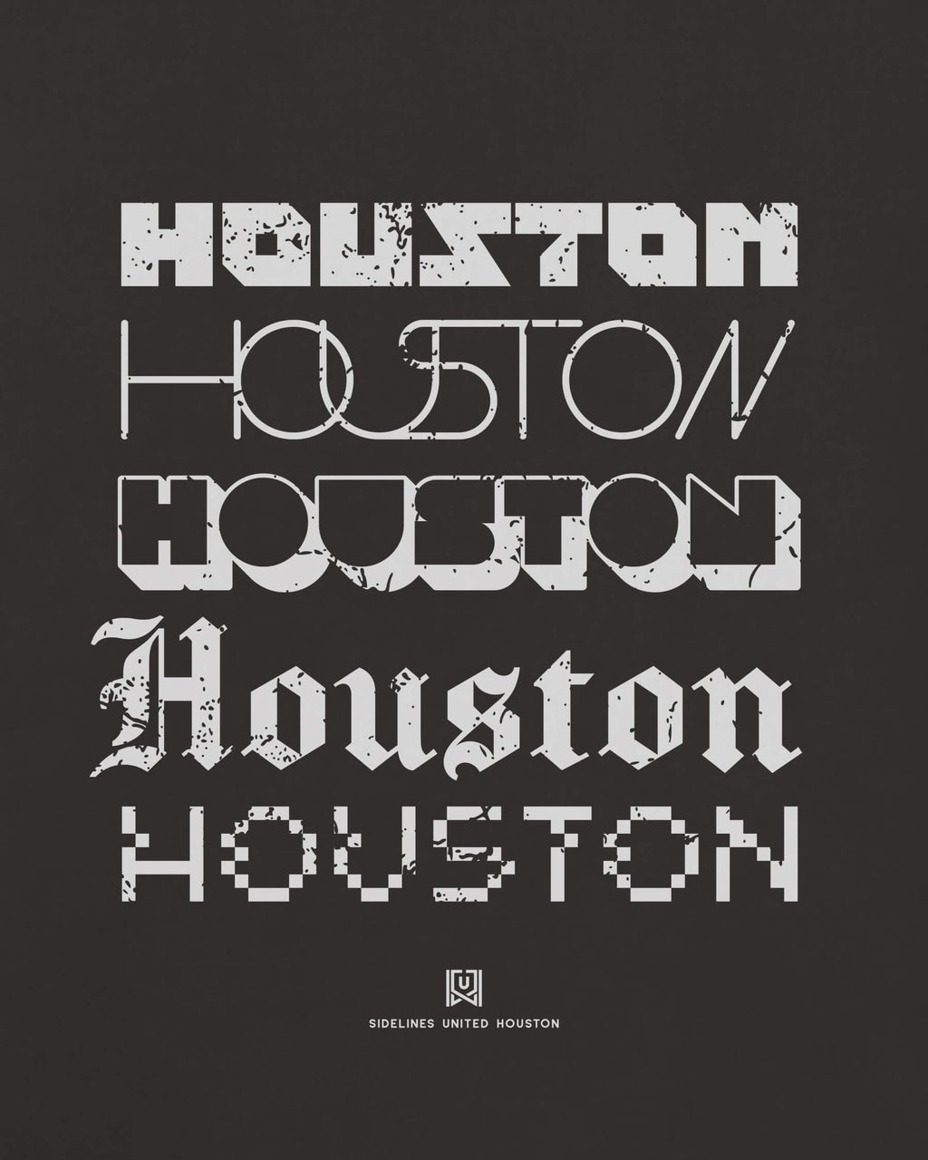 HOU Not Your Type Tee - Washed Black / White - Zoom