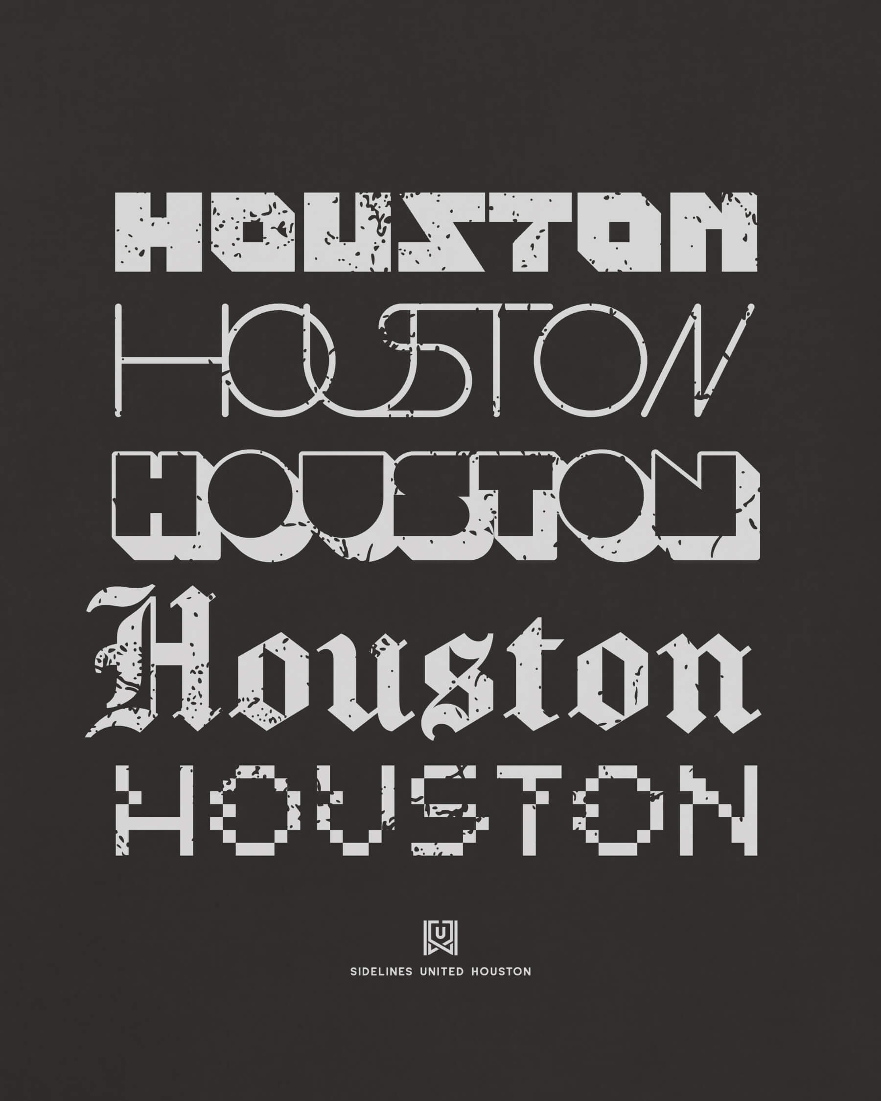 HOU Not Your Type Tee - Washed Black / White - Zoom