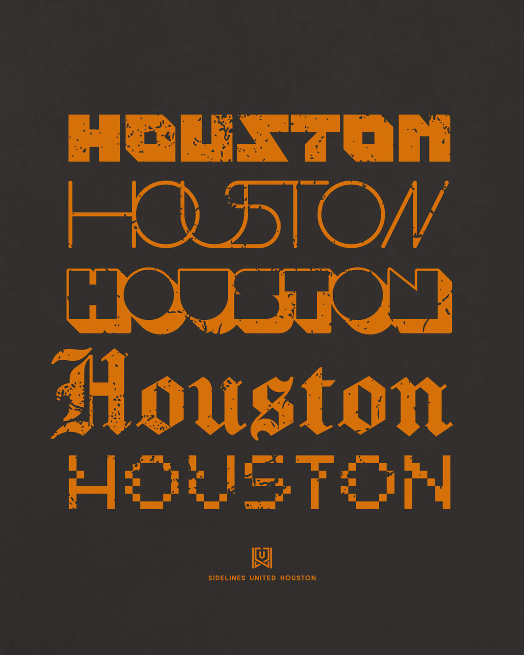 HOU Not Your Type Tee - Washed Black / Orange - Zoom