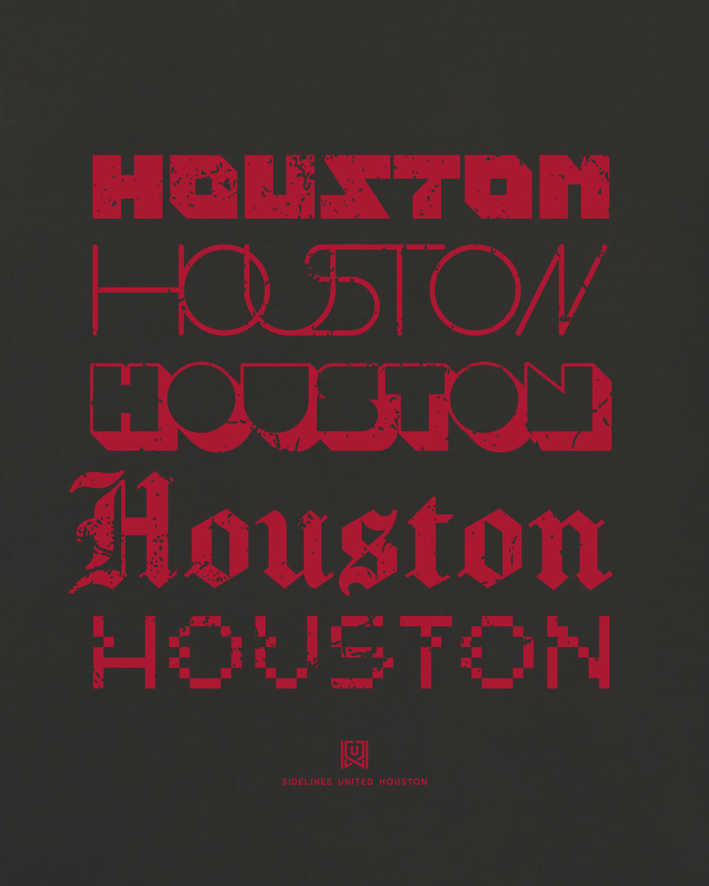 HOU Not Your Type Tee - Washed Black / Red - Zoom