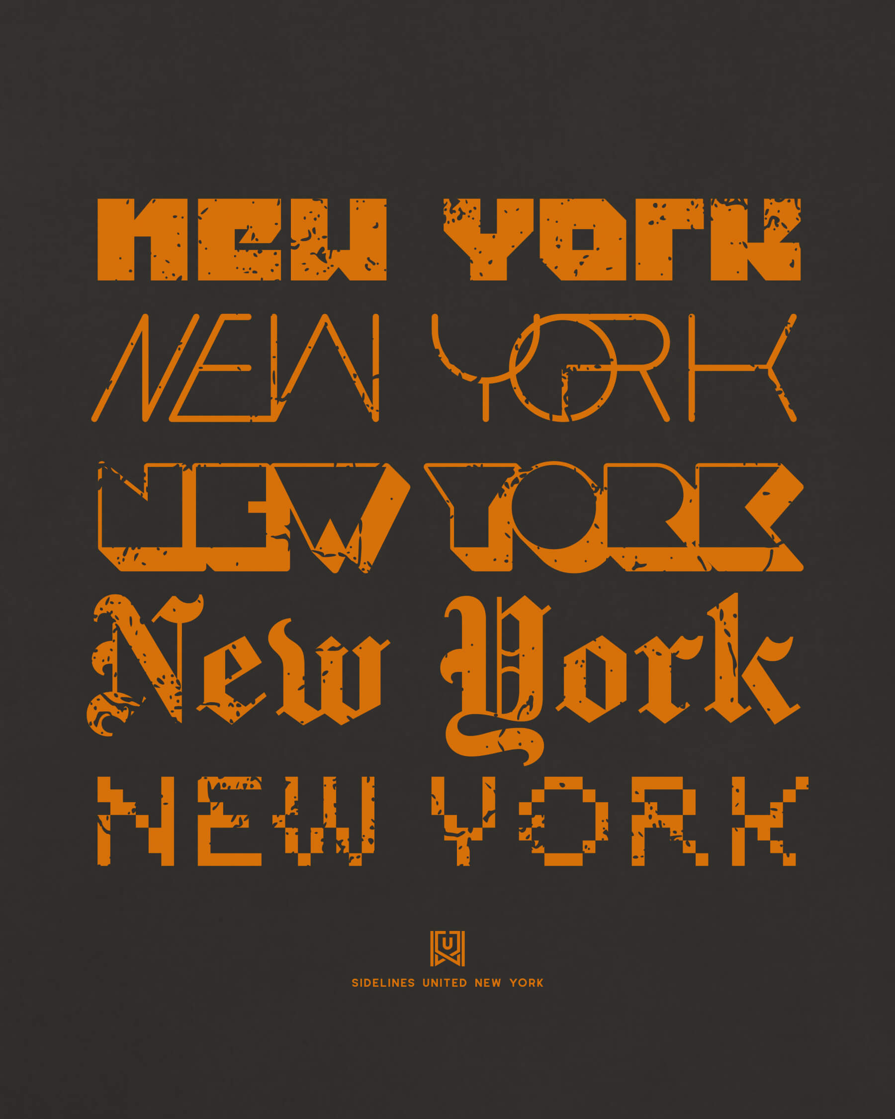 NY Not Your Type Tee - Washed Black / Orange - Zoom