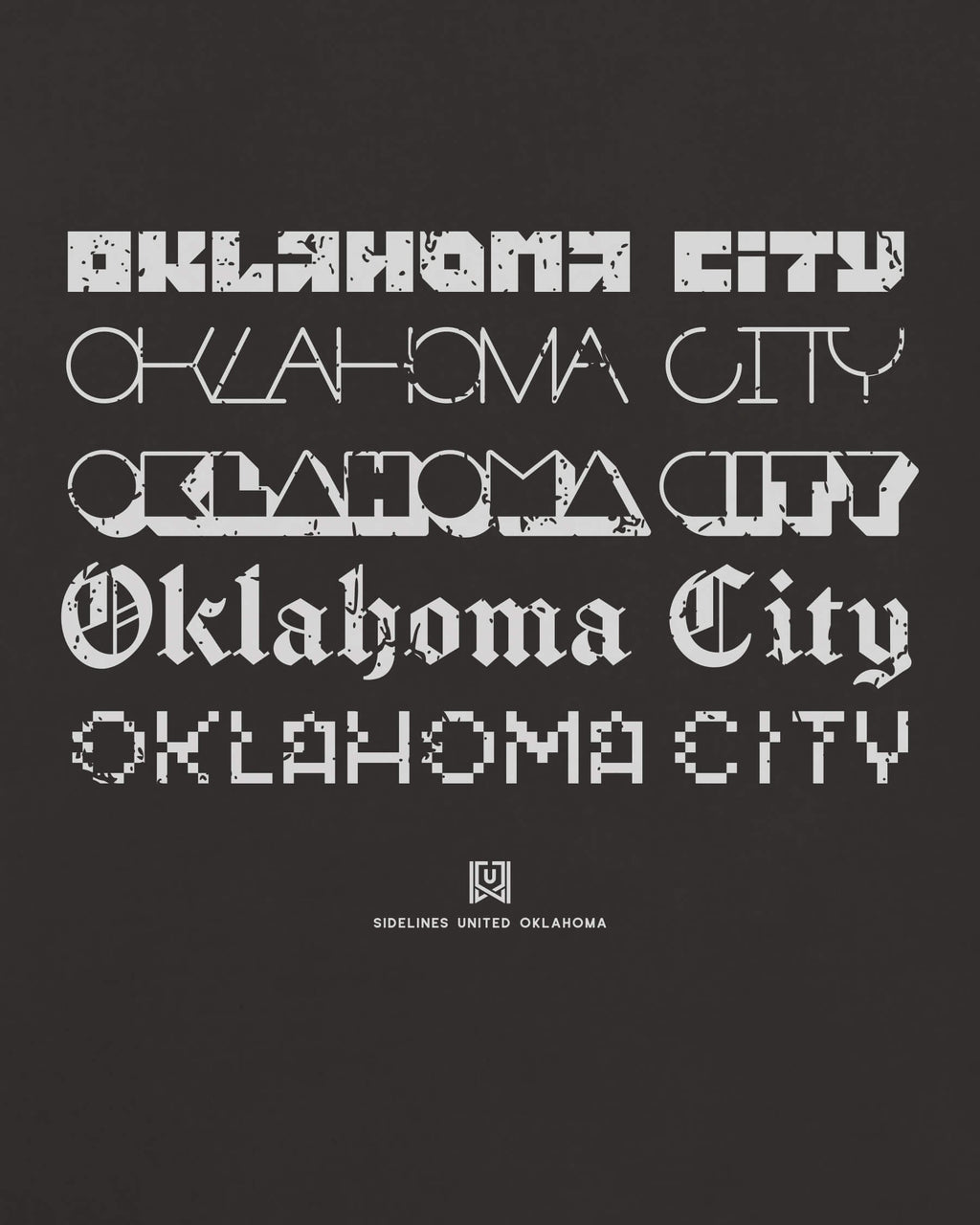 OKC Not Your Type Tee - Washed Black / White - Zoom