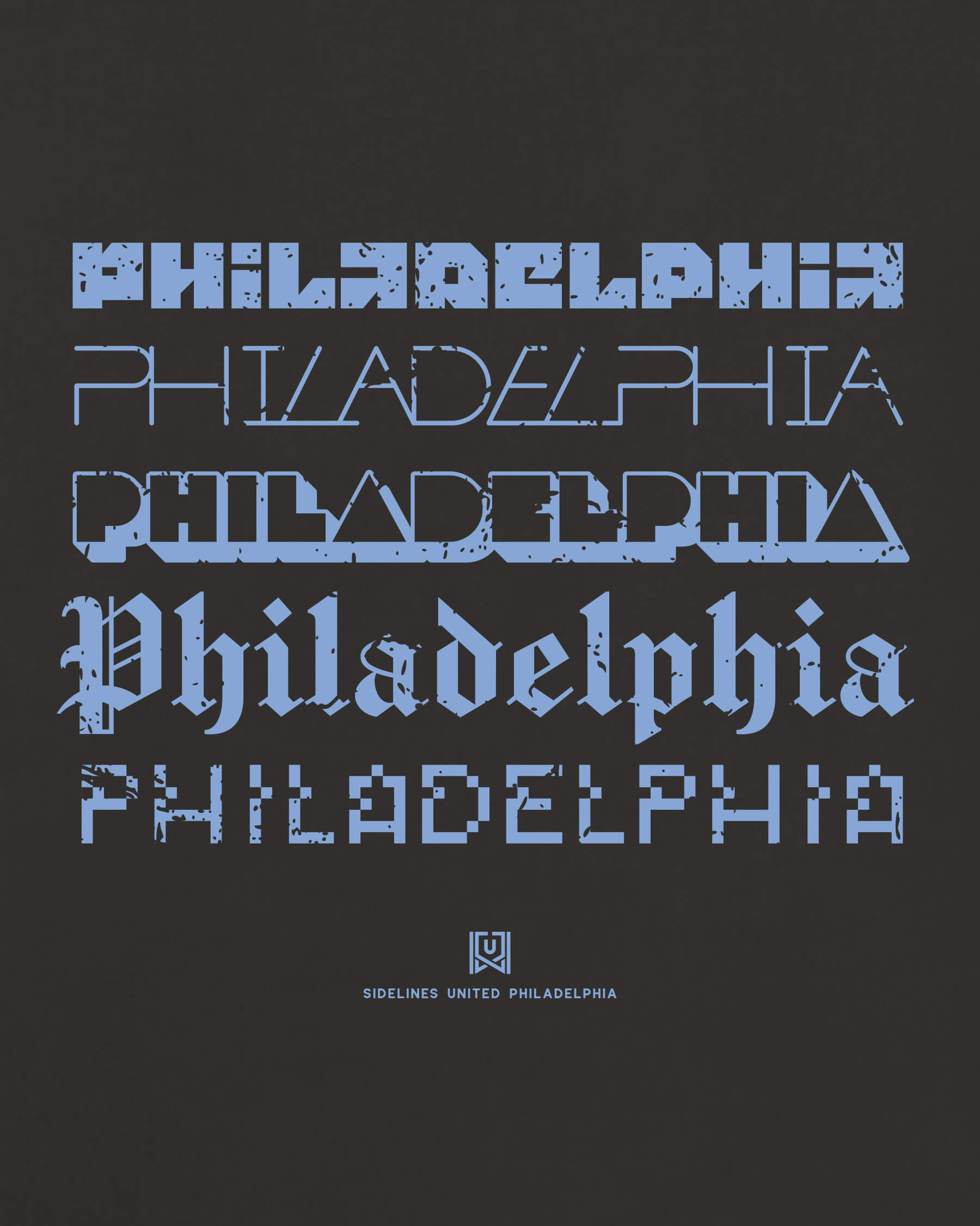 Philly Not Your Type Tee - Washed Black / Blue - Zoom