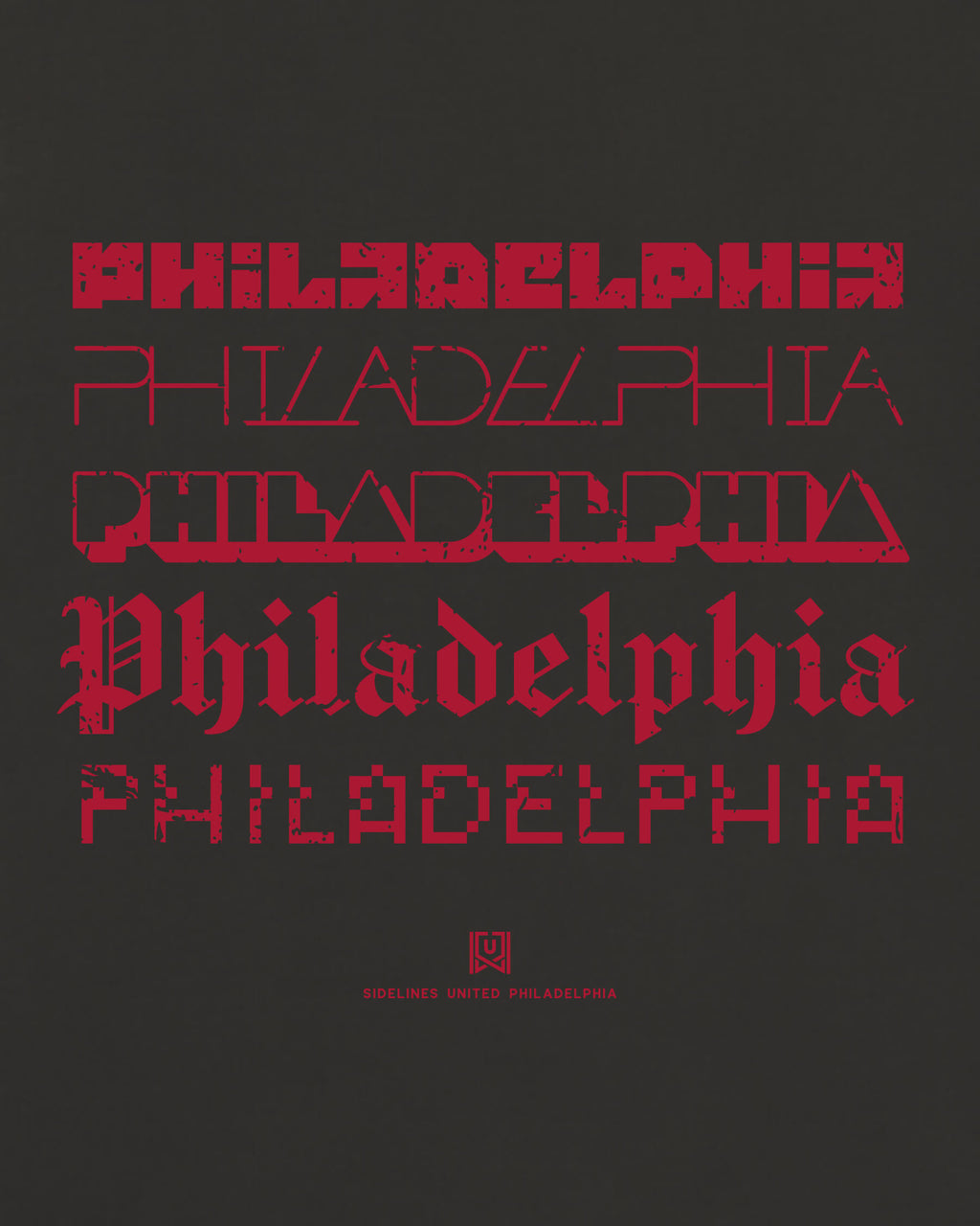 Philly Not Your Type Tee - Washed Black / Red - Zoom