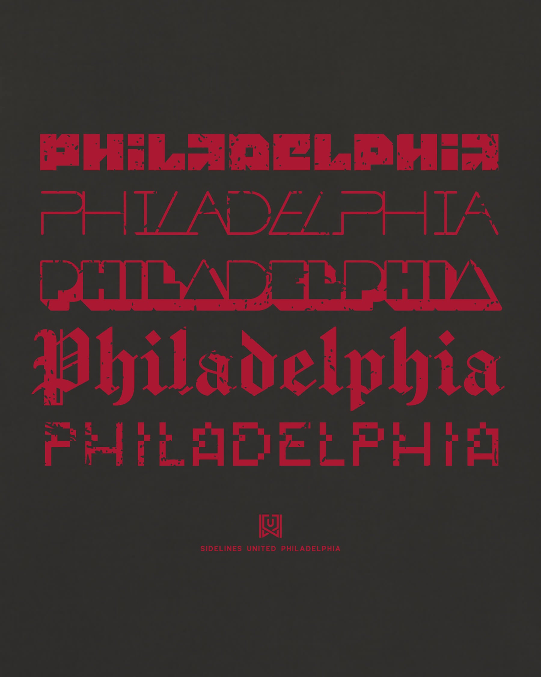 Philly Not Your Type Tee - Washed Black / Red - Zoom