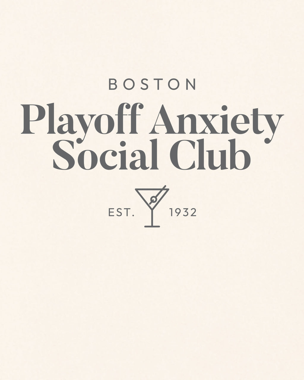 BOS Playoff Anxiety Classy Vintage White Tee