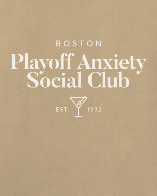 BOS Playoff Anxiety Classy Khaki Tee