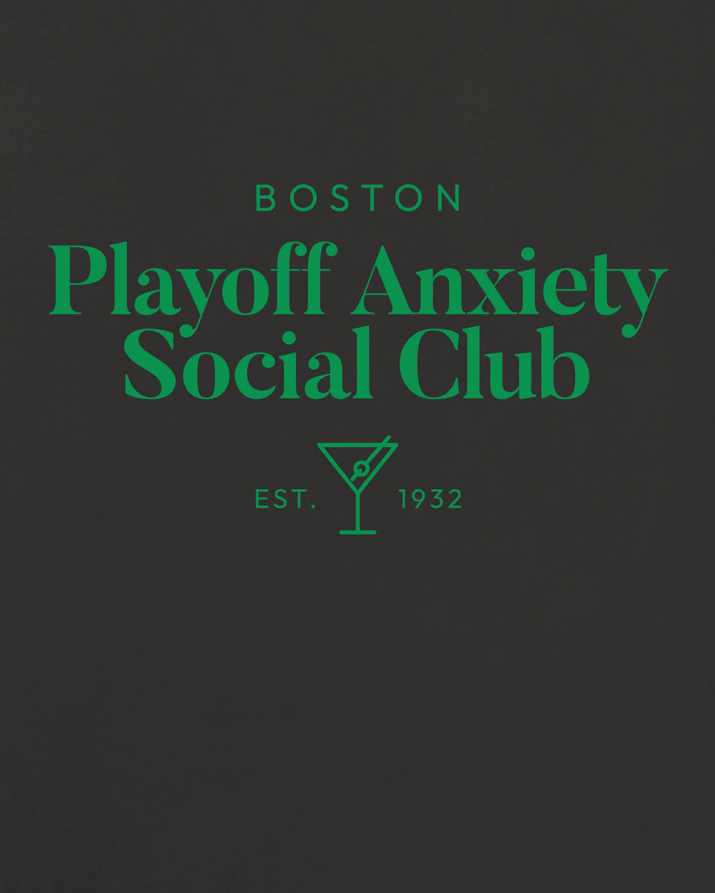 BOS Playoff Anxiety Classy Tee - Washed Black / Green - Zoom