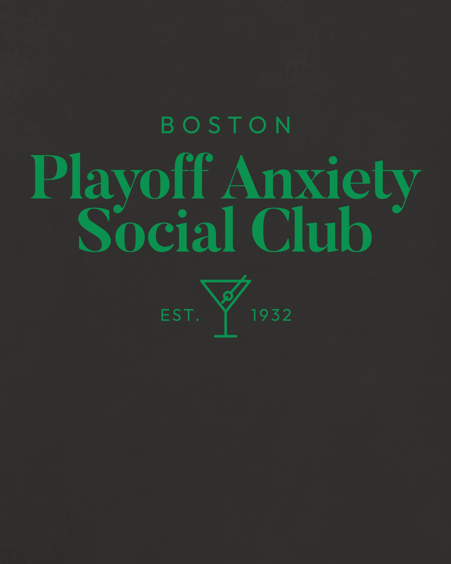 BOS Playoff Anxiety Classy Tee - Washed Black / Green - Zoom