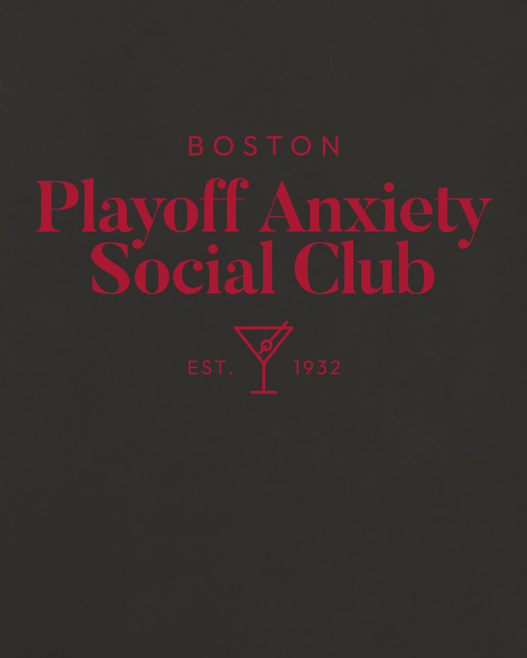 BOS Playoff Anxiety Classy Tee - Washed Black / Red - Zoom