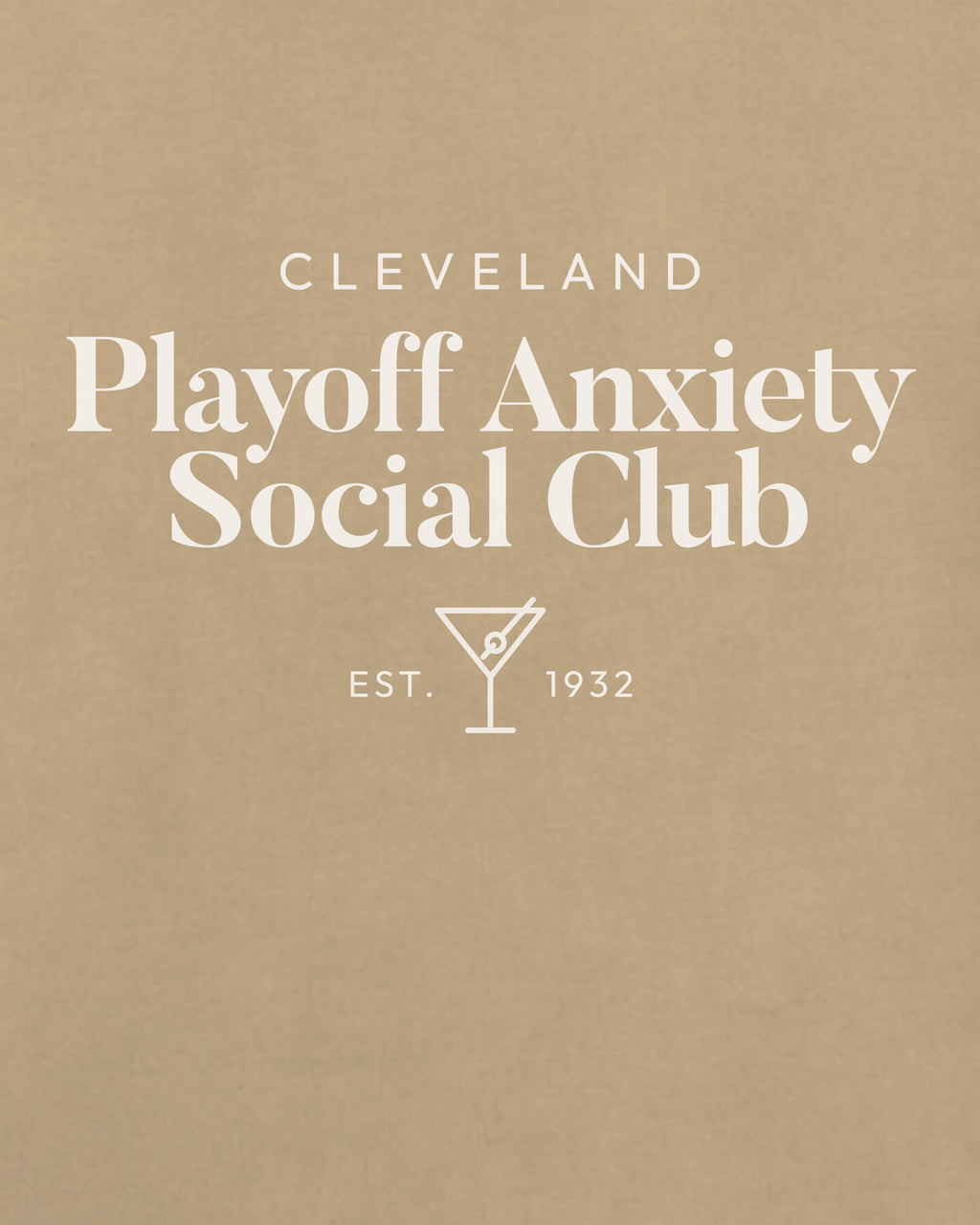 CLE Playoff Anxiety Classy Khaki Tee