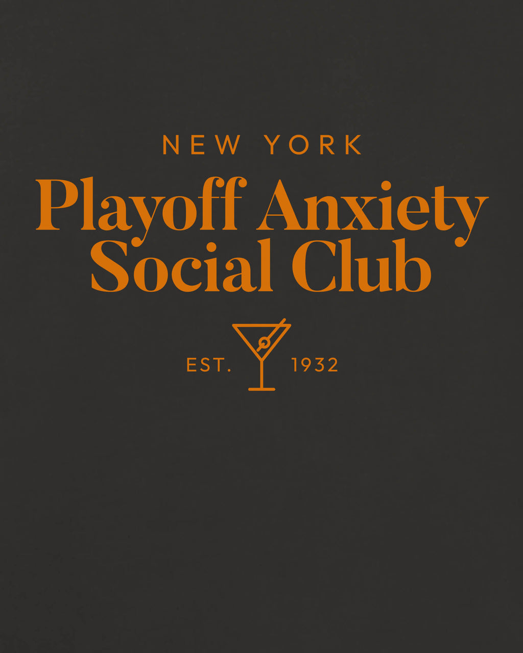 NY Playoff Anxiety Classy Tee - Washed Black / Orange - Zoom