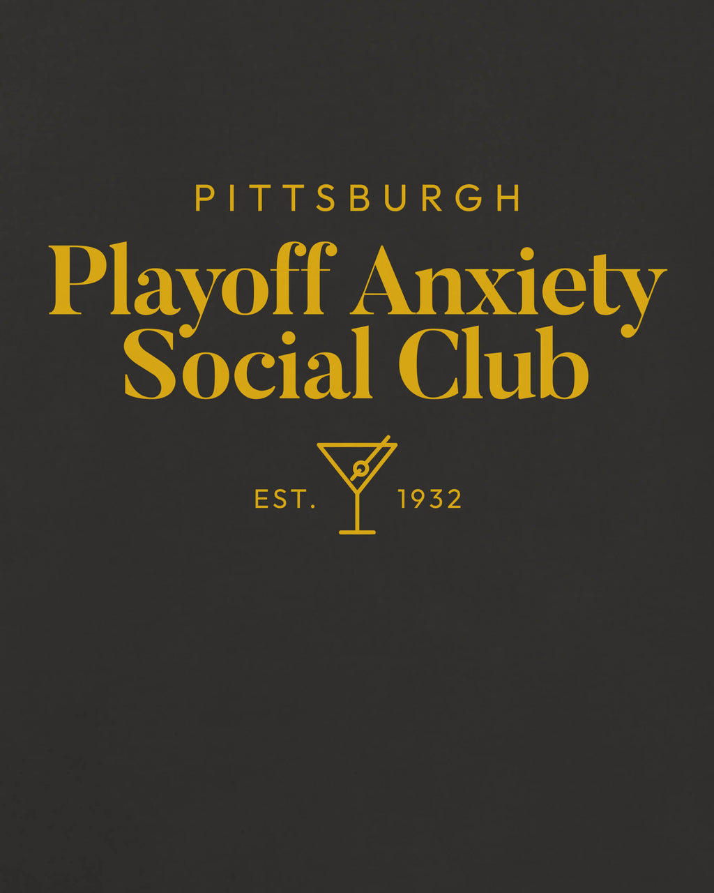 PGH Playoff Anxiety Classy Tee - Washed Black / Gold - Zoom