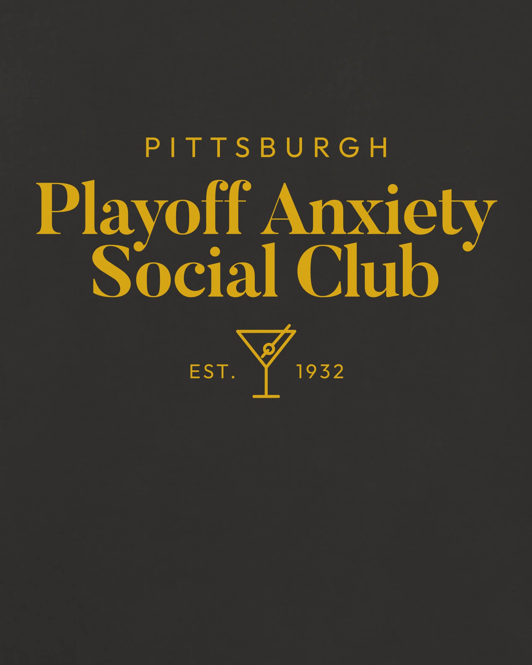 PGH Playoff Anxiety Classy Tee - Washed Black / Gold - Zoom