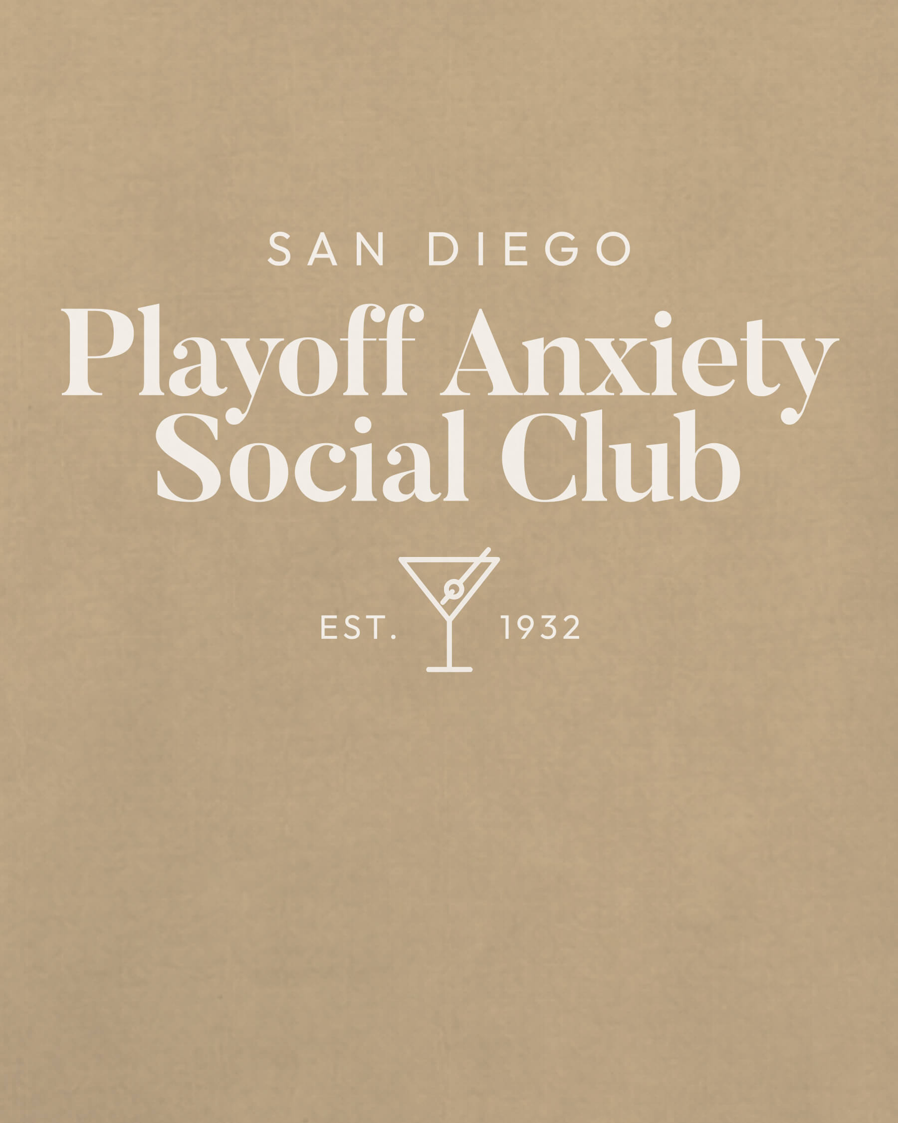 SD Playoff Anxiety Classy Khaki Tee