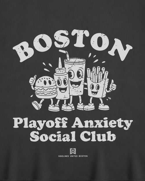 BOS Playoff Anxiety Friends Tee - Washed Black / White - Zoom