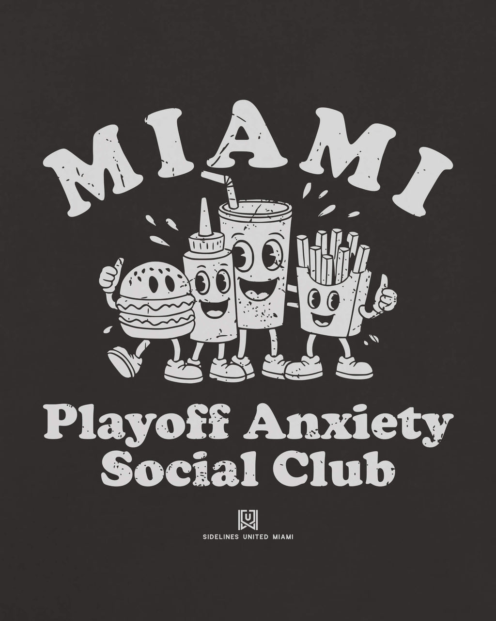 MIA Playoff Anxiety Friends Tee - Washed Black / White - Zoom