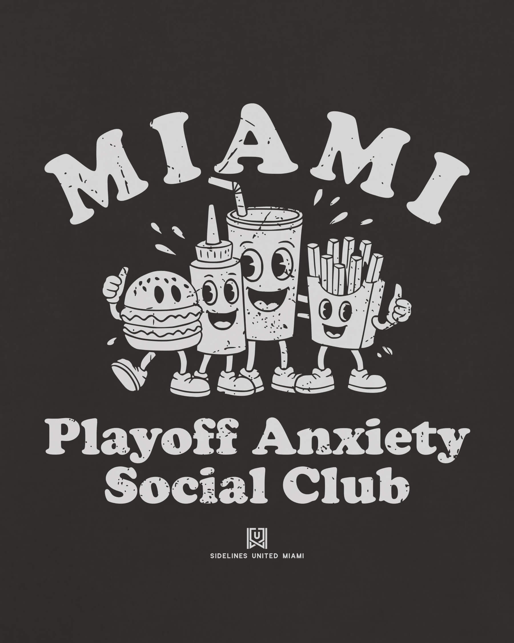 MIA Playoff Anxiety Friends Tee - Washed Black / White - Zoom