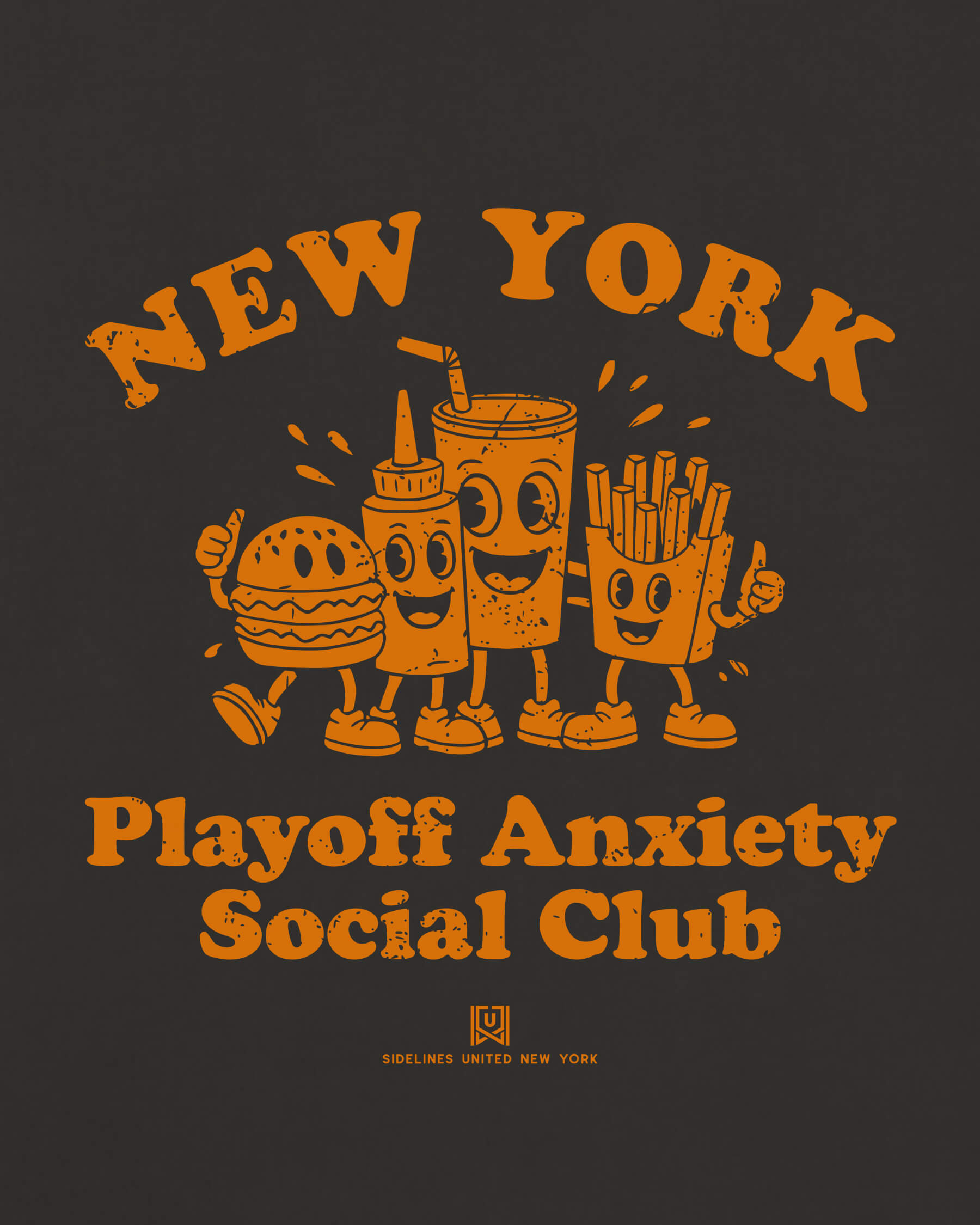 Playoff Anxiety Friends All Sports New York Team On Washed Black zoom