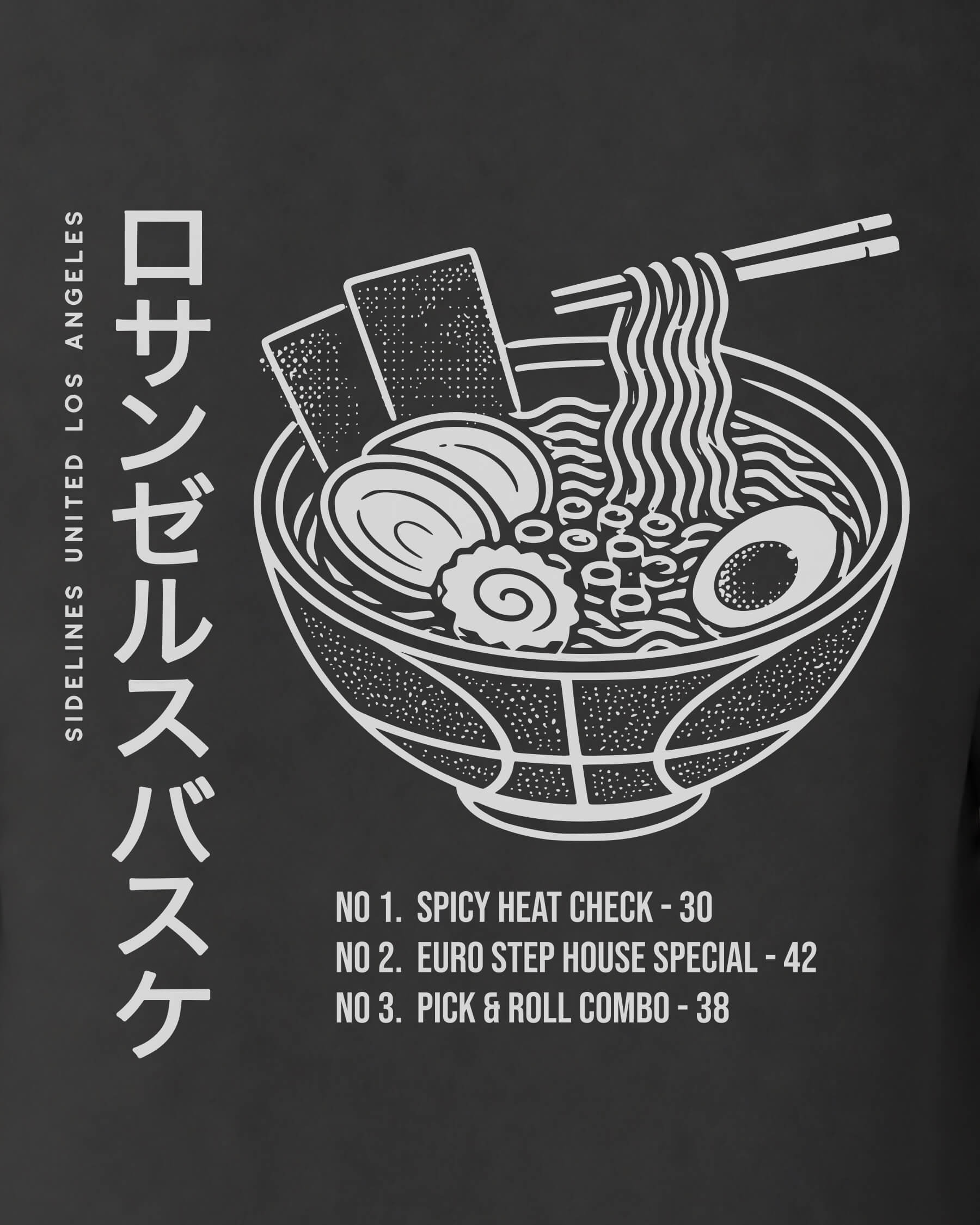 LA Ramen Tee - Washed Black / White - Zoom