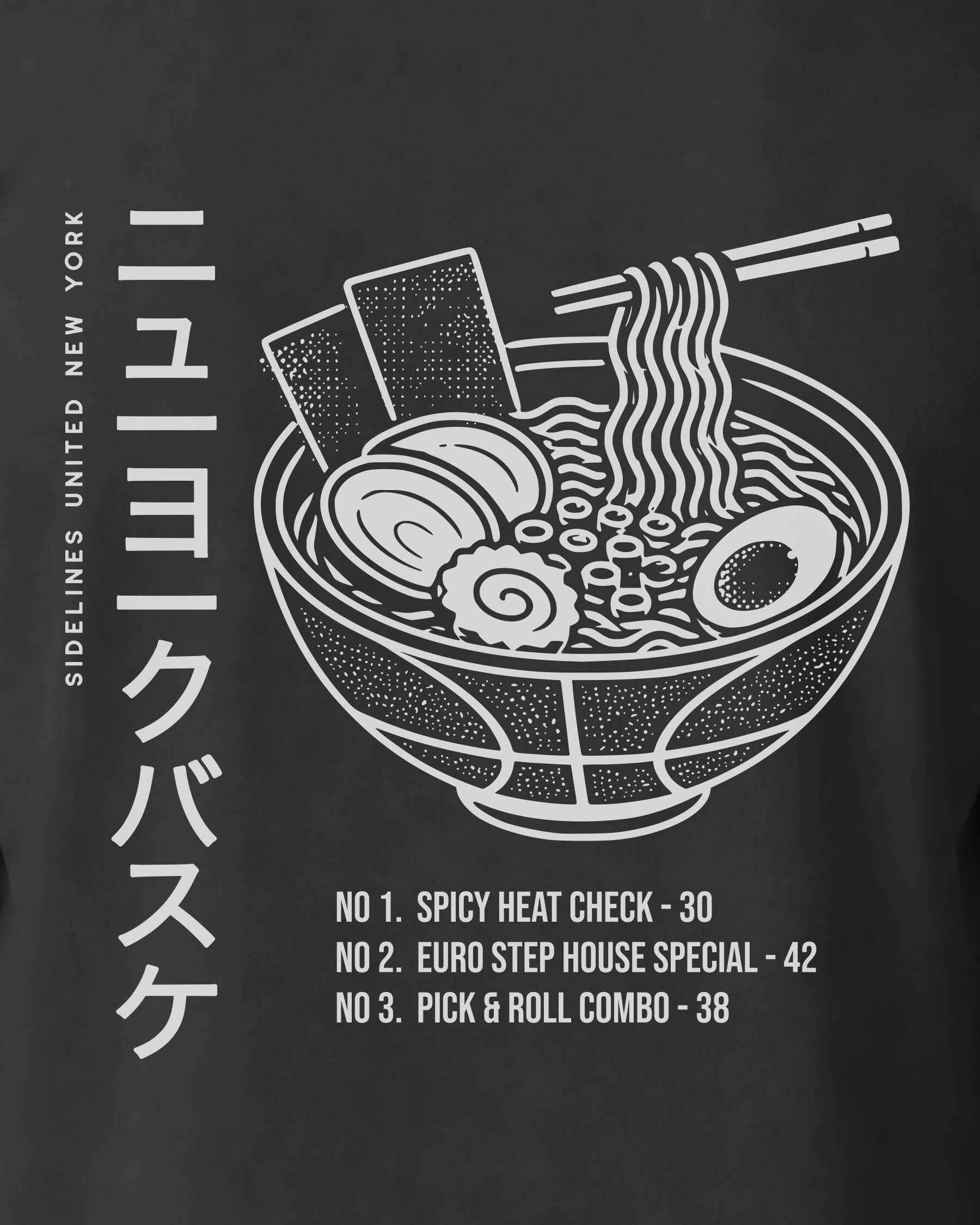NY Ramen Tee - Washed Black / White - Zoom