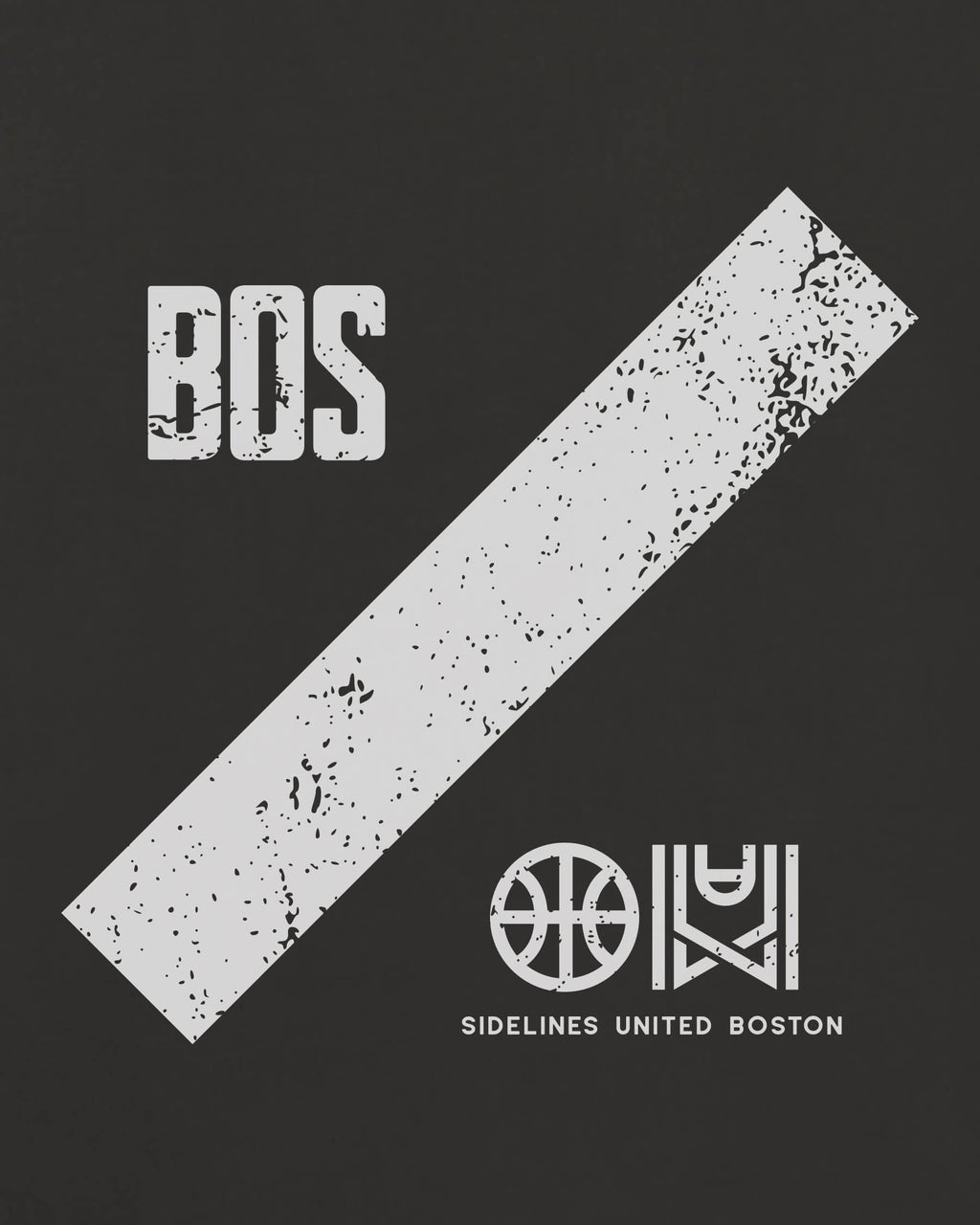 BOS Slash Tee - Washed Black / White - Zoom