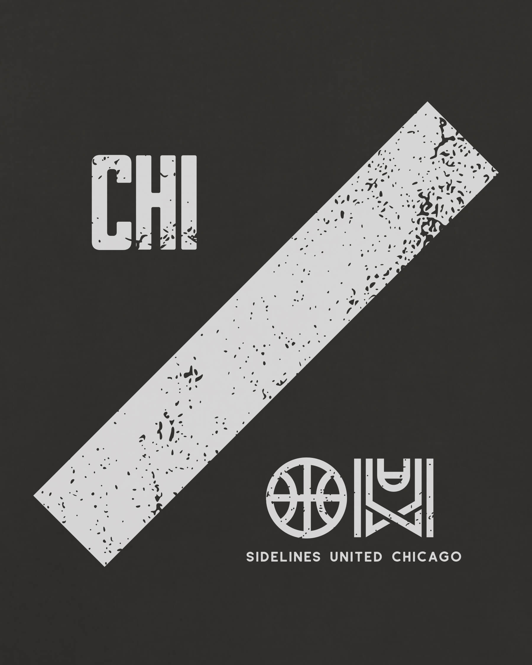 CHI Slash Tee - Washed Black / White - Zoom