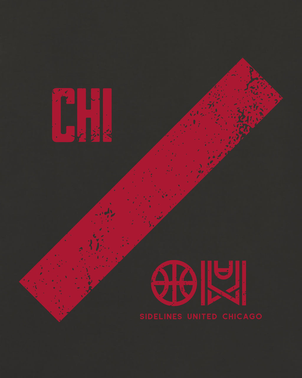 CHI Slash Tee - Washed Black / Red - Zoom
