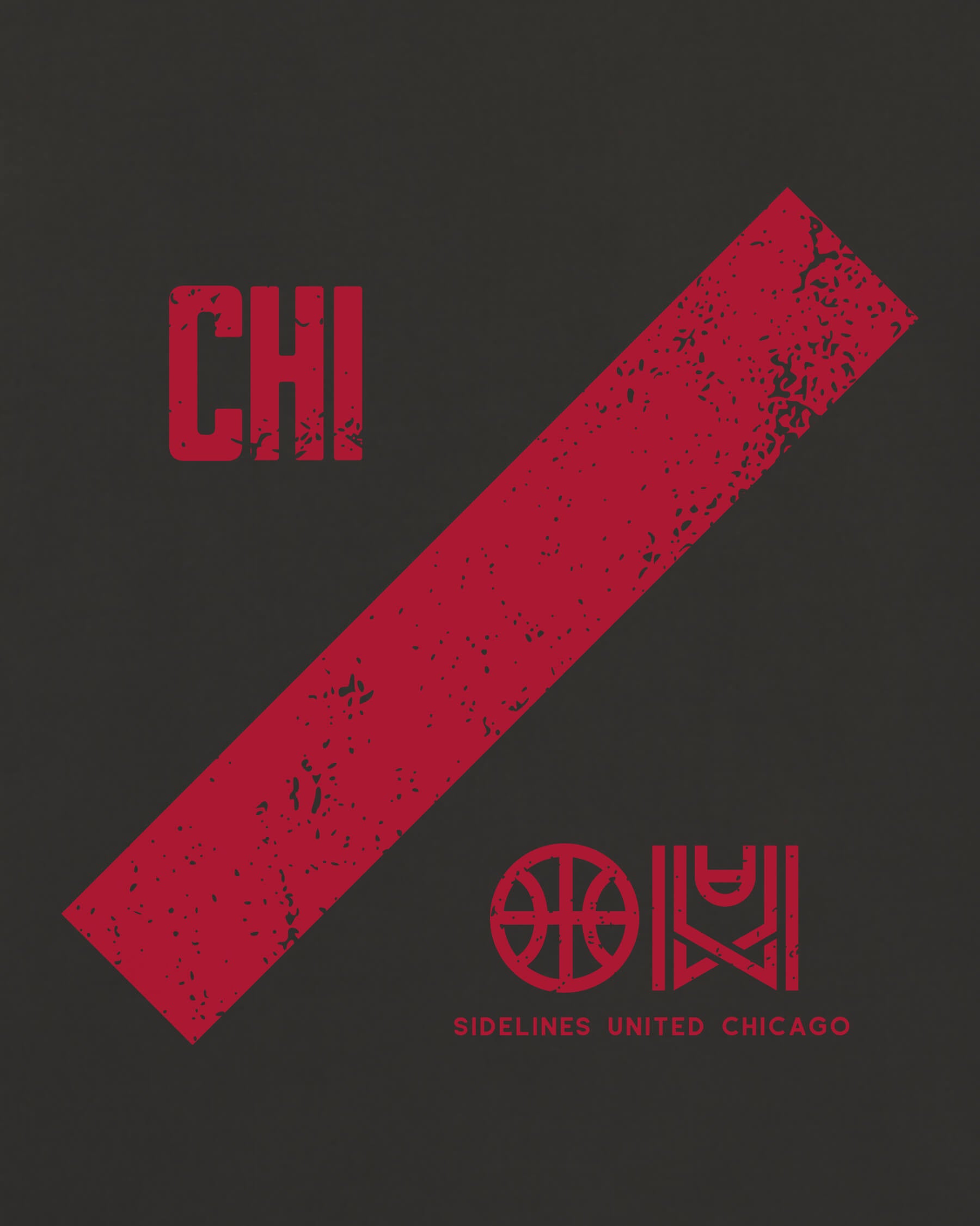CHI Slash Tee - Washed Black / Red - Zoom