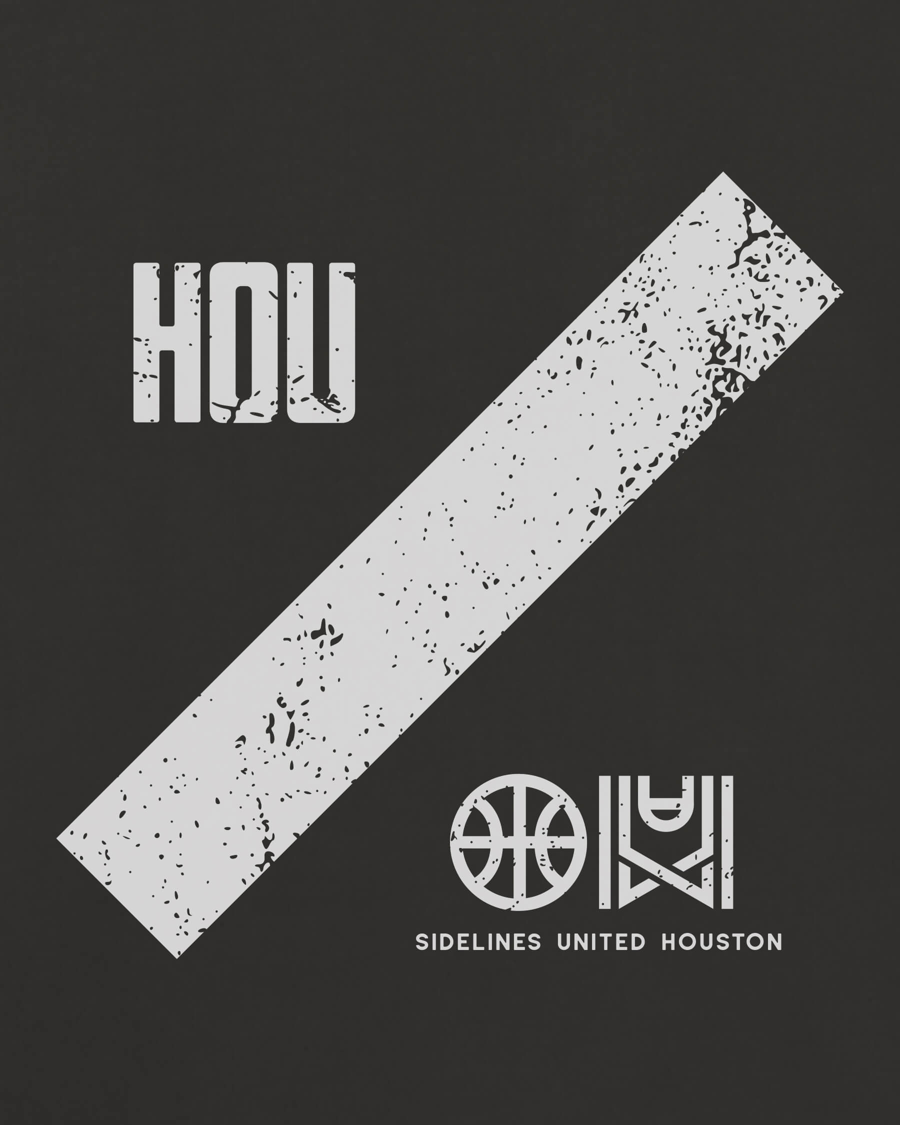 HOU Slash Tee - Washed Black / White - Zoom