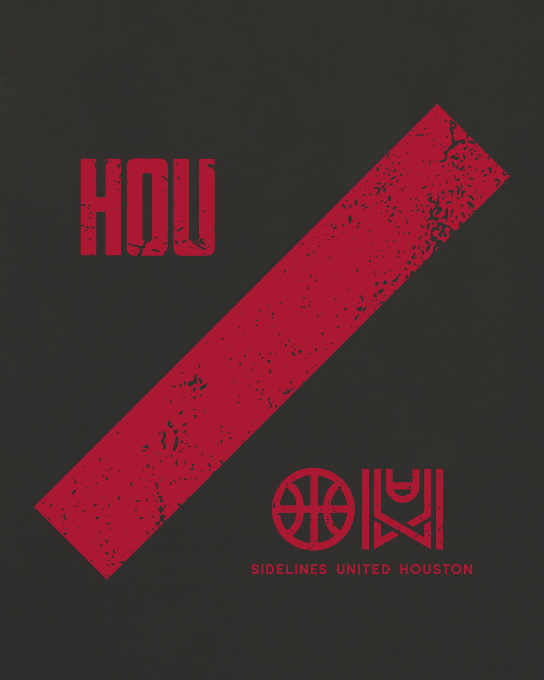 HOU Slash Tee - Washed Black / Red - Zoom