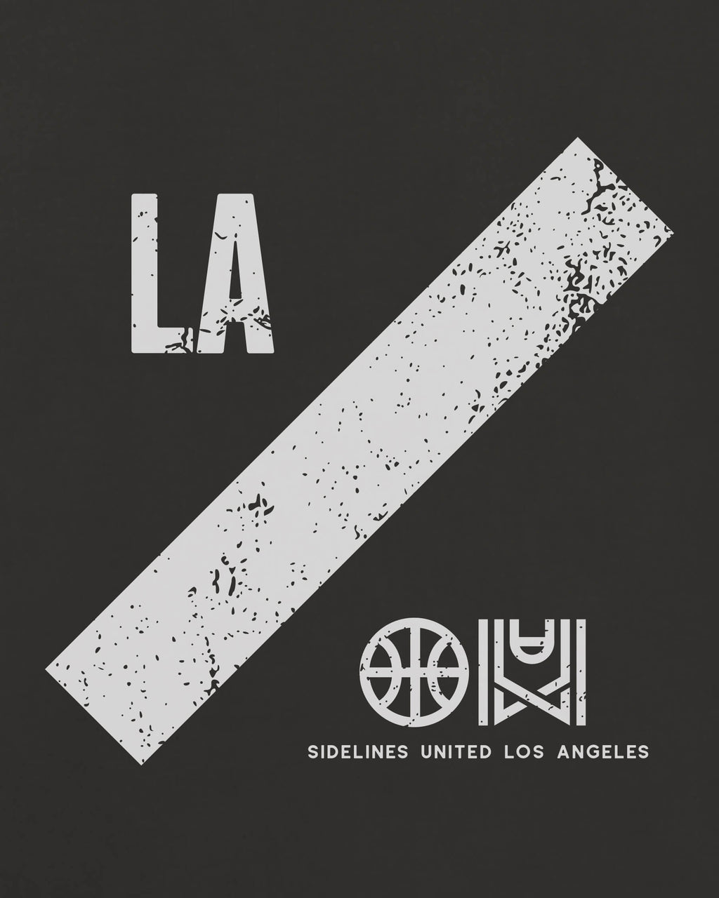 LA Slash Tee - Washed Black / White - Zoom