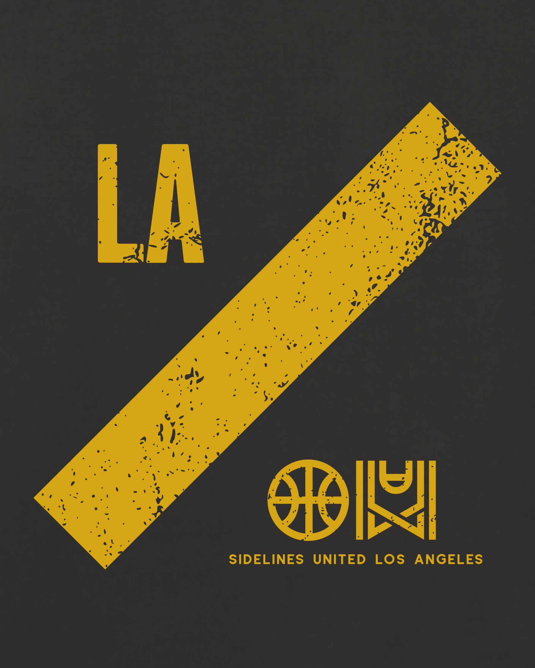 LA Slash Tee - Washed Black / Gold - Zoom