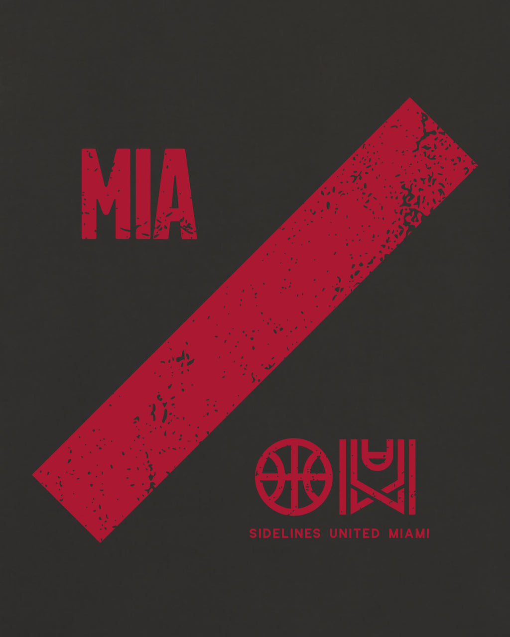 MIA Slash Tee - Washed Black / Red - Zoom