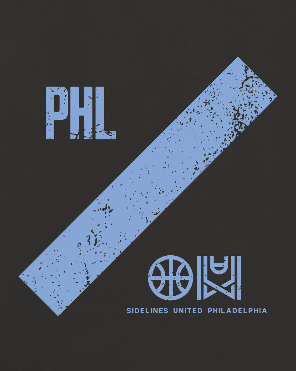 Philly Slash Tee - Washed Black / Blue - Zoom