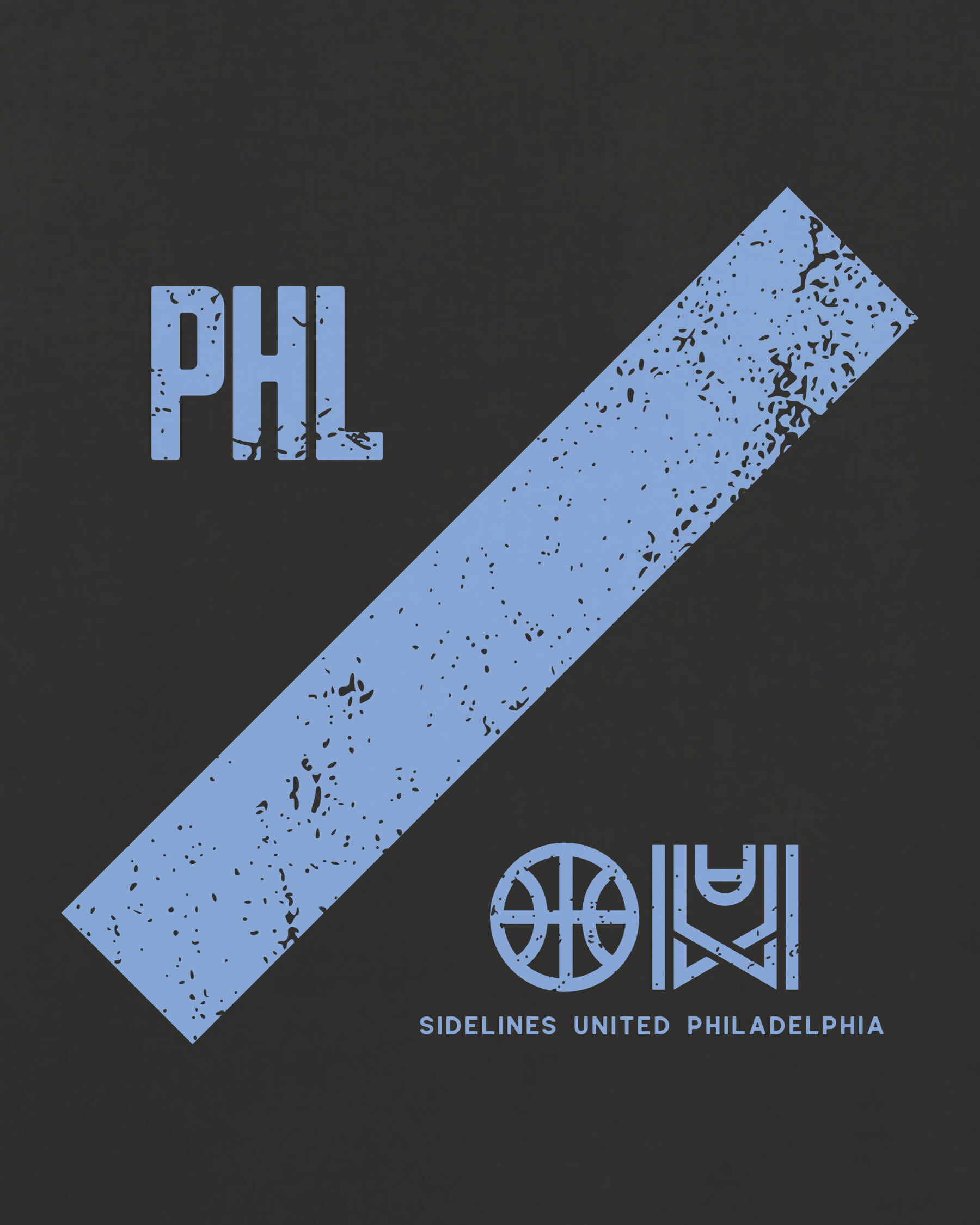 Philly Slash Tee - Washed Black / Blue - Zoom
