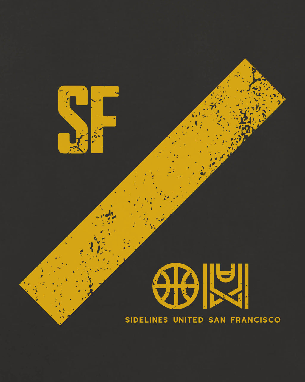 SF Slash Tee - Washed Black / Gold - Zoom