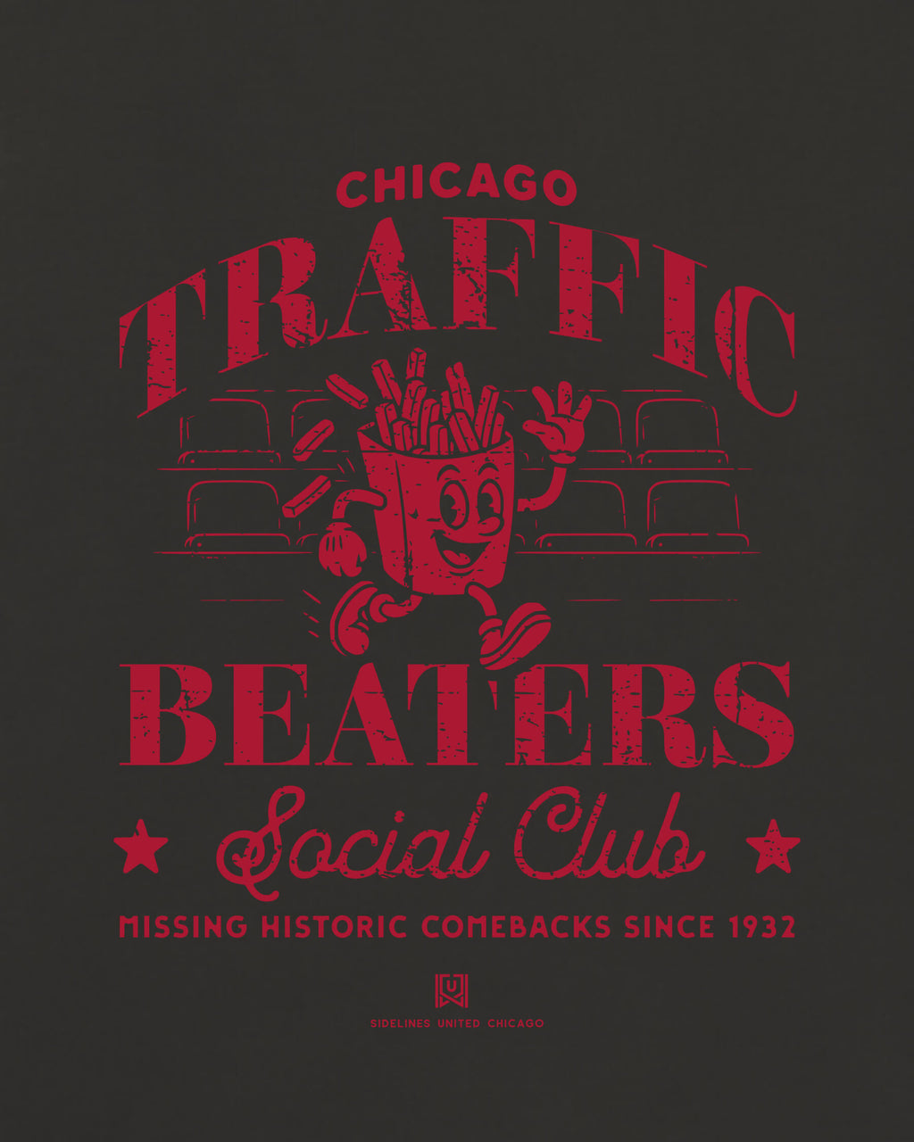 CHI Traffic Beaters Tee - Washed Black / Red - Zoom