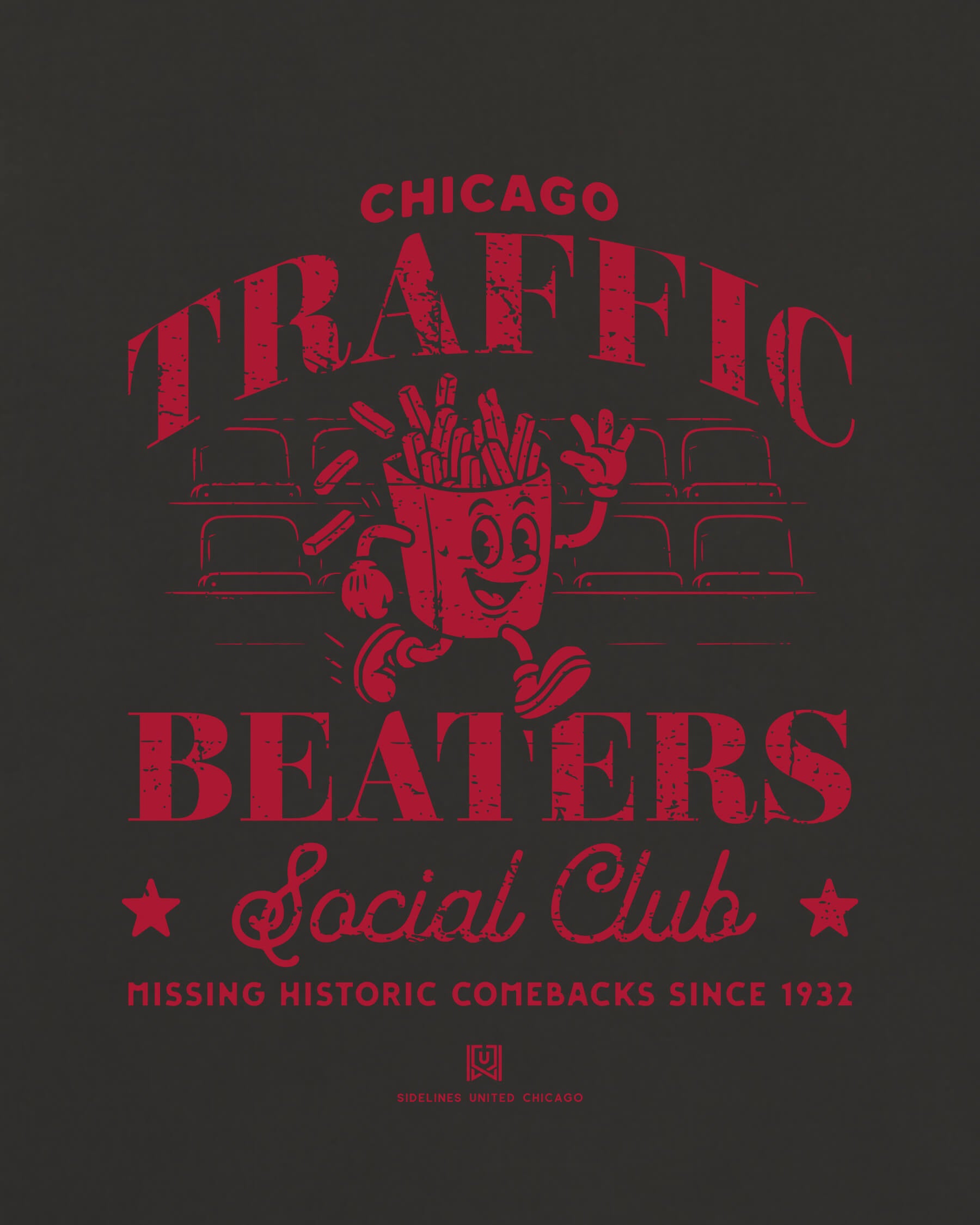 CHI Traffic Beaters Tee - Washed Black / Red - Zoom