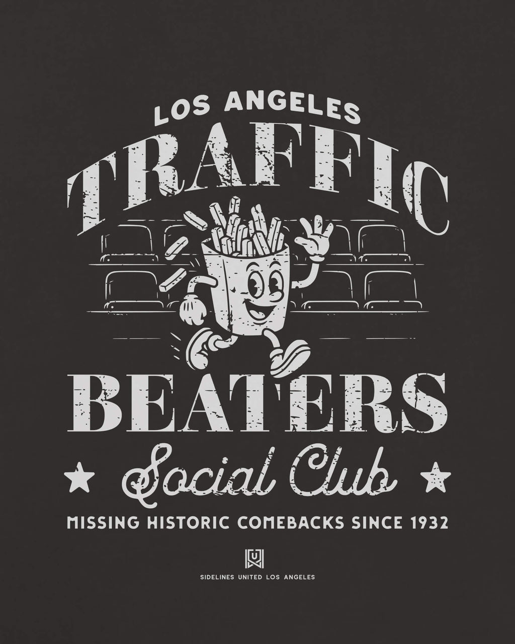 LA Traffic Beaters Tee - Washed Black / White - Zoom