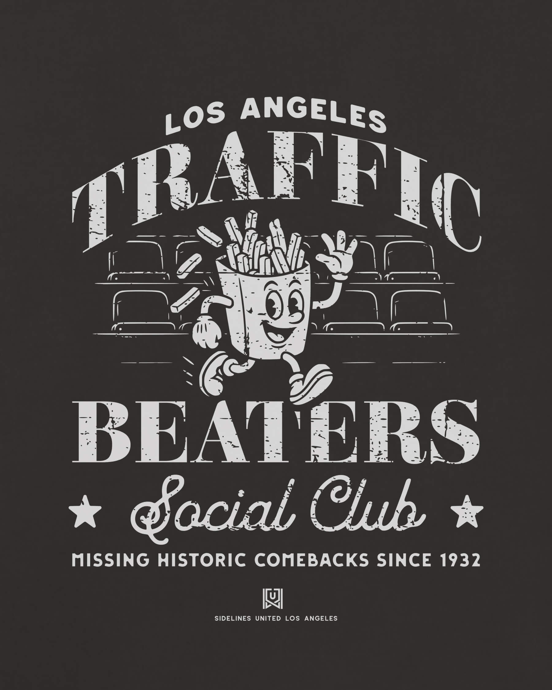 LA Traffic Beaters Tee - Washed Black / White - Zoom