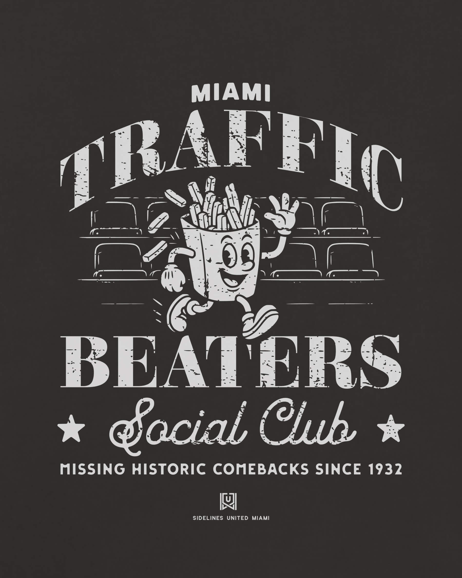 MIA Traffic Beaters Tee - Washed Black / White - Zoom