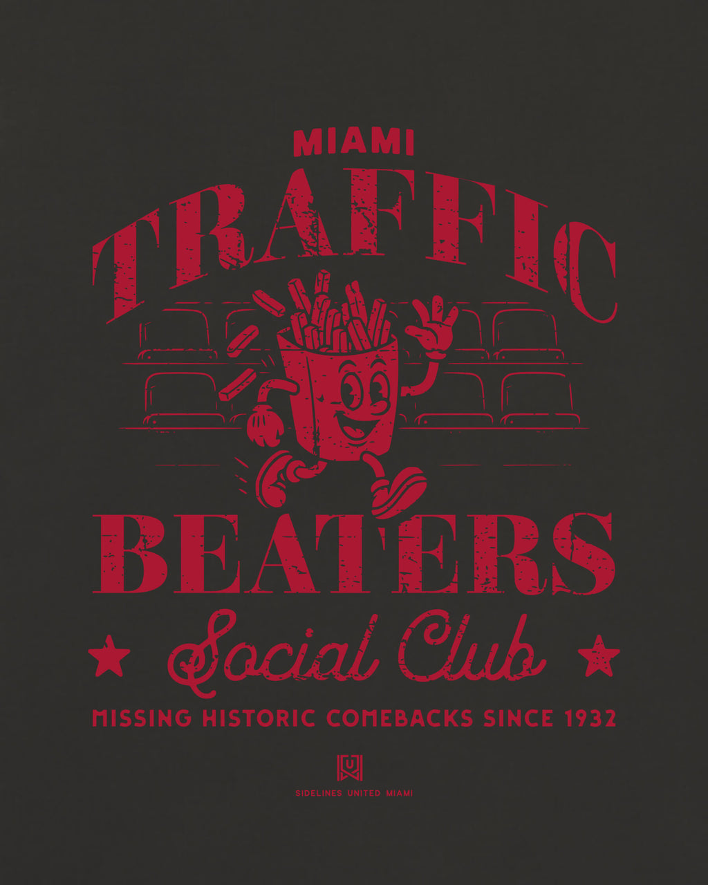 MIA Traffic Beaters Tee - Washed Black / Red - Zoom