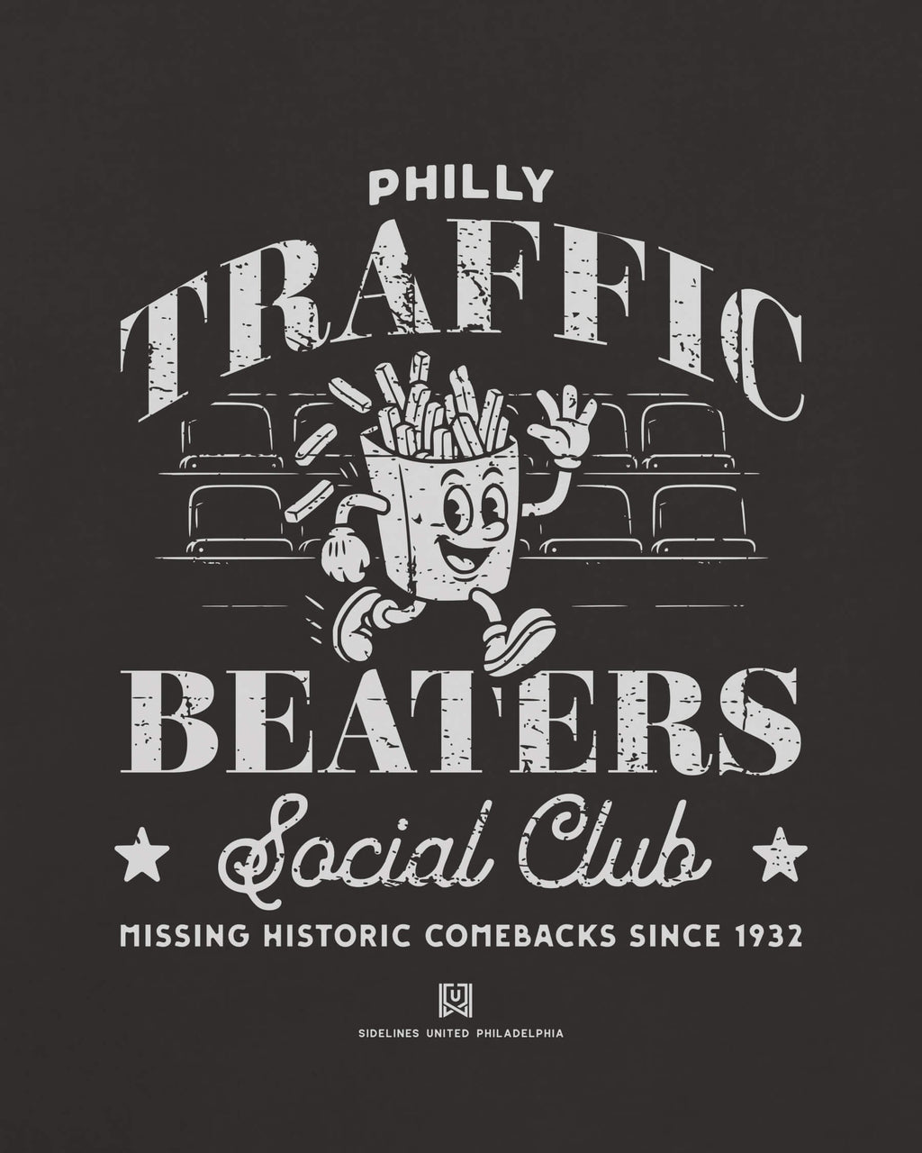 Philly Traffic Beaters Tee - Washed Black / White - Zoom