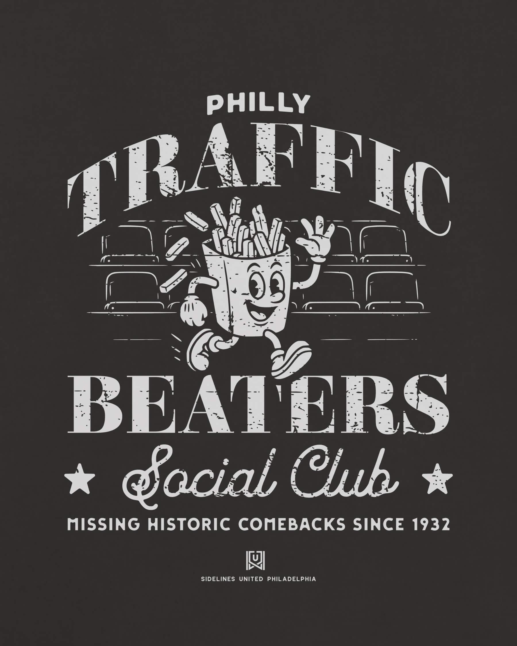 Philly Traffic Beaters Tee - Washed Black / White - Zoom