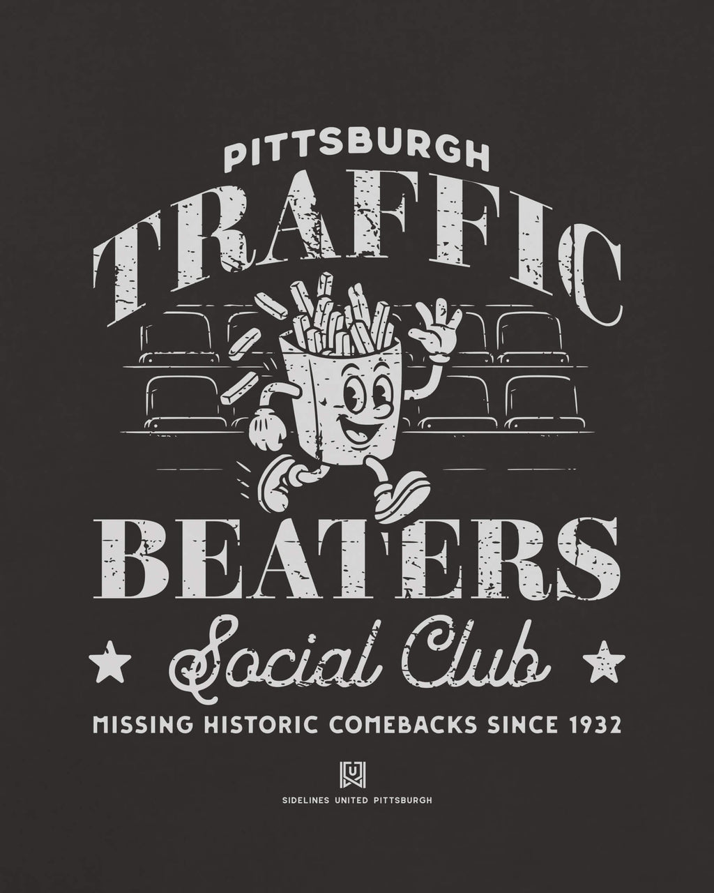 PGH Traffic Beaters Tee - Washed Black / White - Zoom