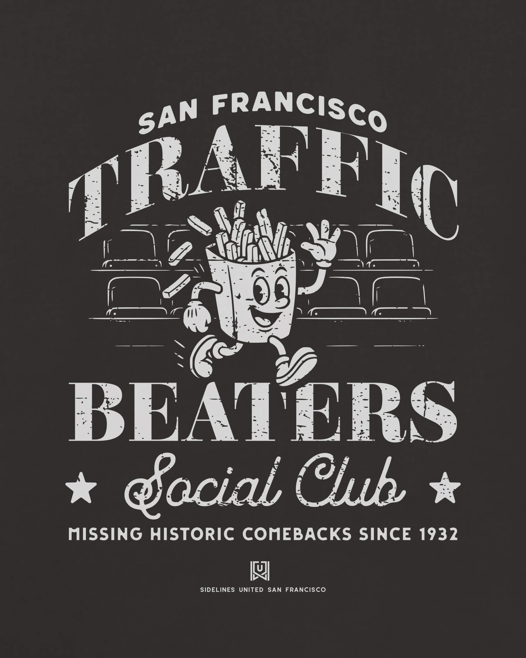 SF Traffic Beaters Tee - Washed Black / White - Zoom